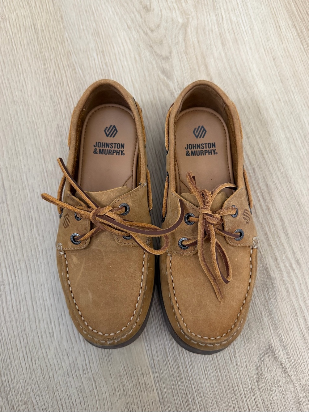 Johnston & Murphy Boys' Zeke Leather Boat Shoes (Youth)